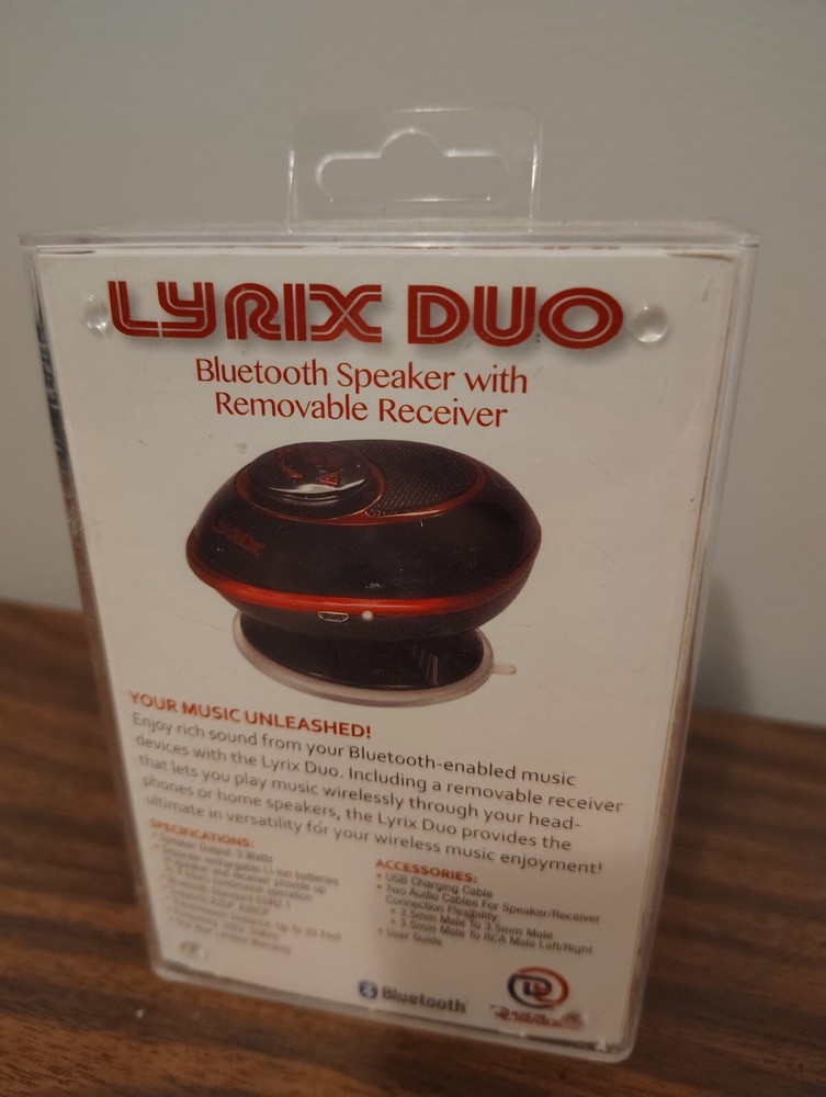 Lyrix Duo Bluetooth Speaker with Removable Receiver Retail Packaging Red/ black