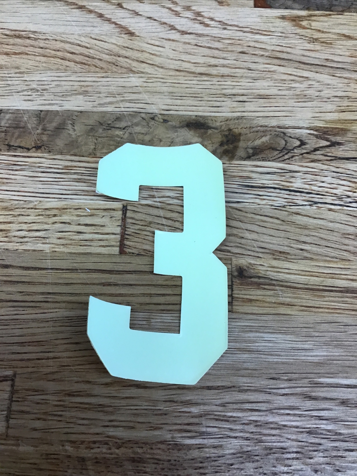 Firefighter / EMT Turnout Coat Reflective Iron-On Number “3” Lime Green D-6