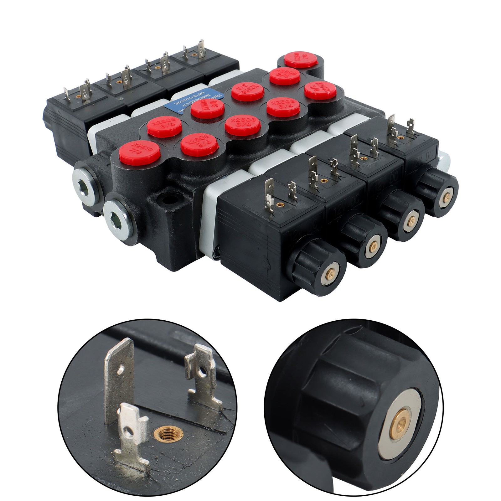 Heavy Duty 4 Spool Hydraulic Control Valve 12V DC 13 GPM 3600 PSI