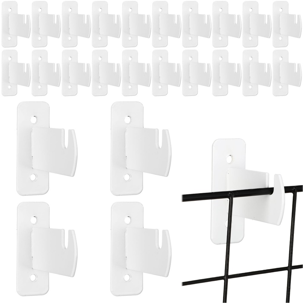 24 Pcs Gridwall Mount Brackets Metal Grid Wall Panel Brackets Display Hooks S...