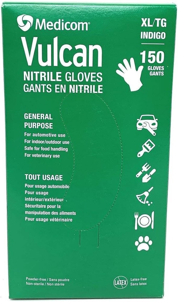 Medicom Vulcan Nitrile Gloves, XL (150 Count)