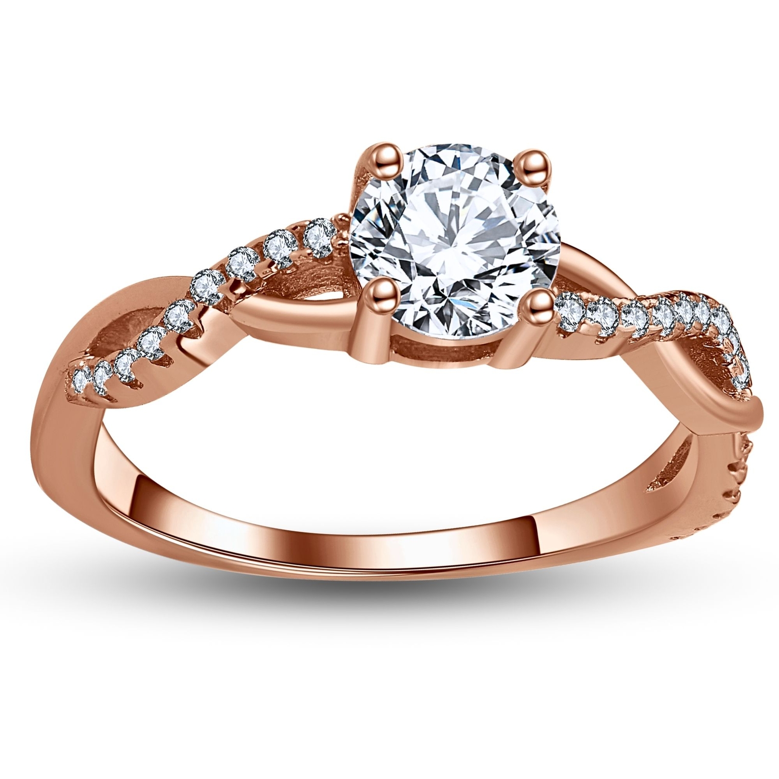 Queena Solitaire Engagement Ring for Women Sterling Silver CZ Ginger Lyne Col...