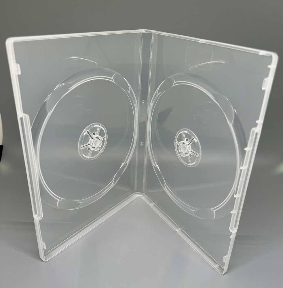 2 14MM DOUBLE DVD CASE WITH SLEEVES, SUPER CLEAR