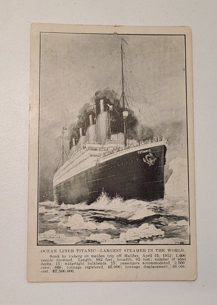 White Star Line R.M.S. Titanic Post Sinking Postcard