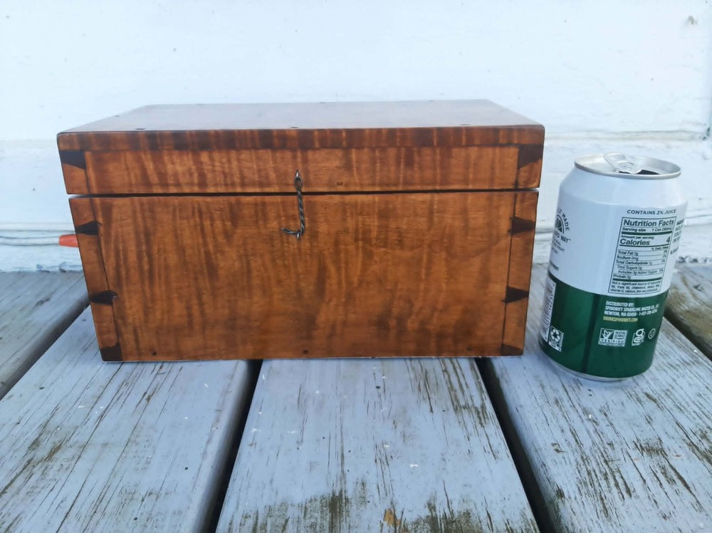 Antique REPRO 19th Tiger Maple Document Box