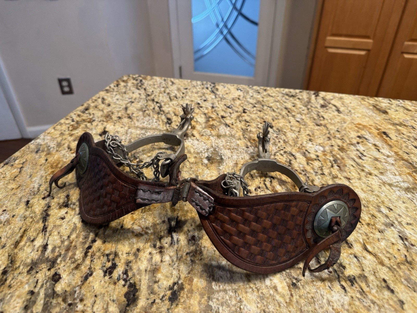 Vintage Western Cowboy Cowgirl Spurs  Leather Strap As Found