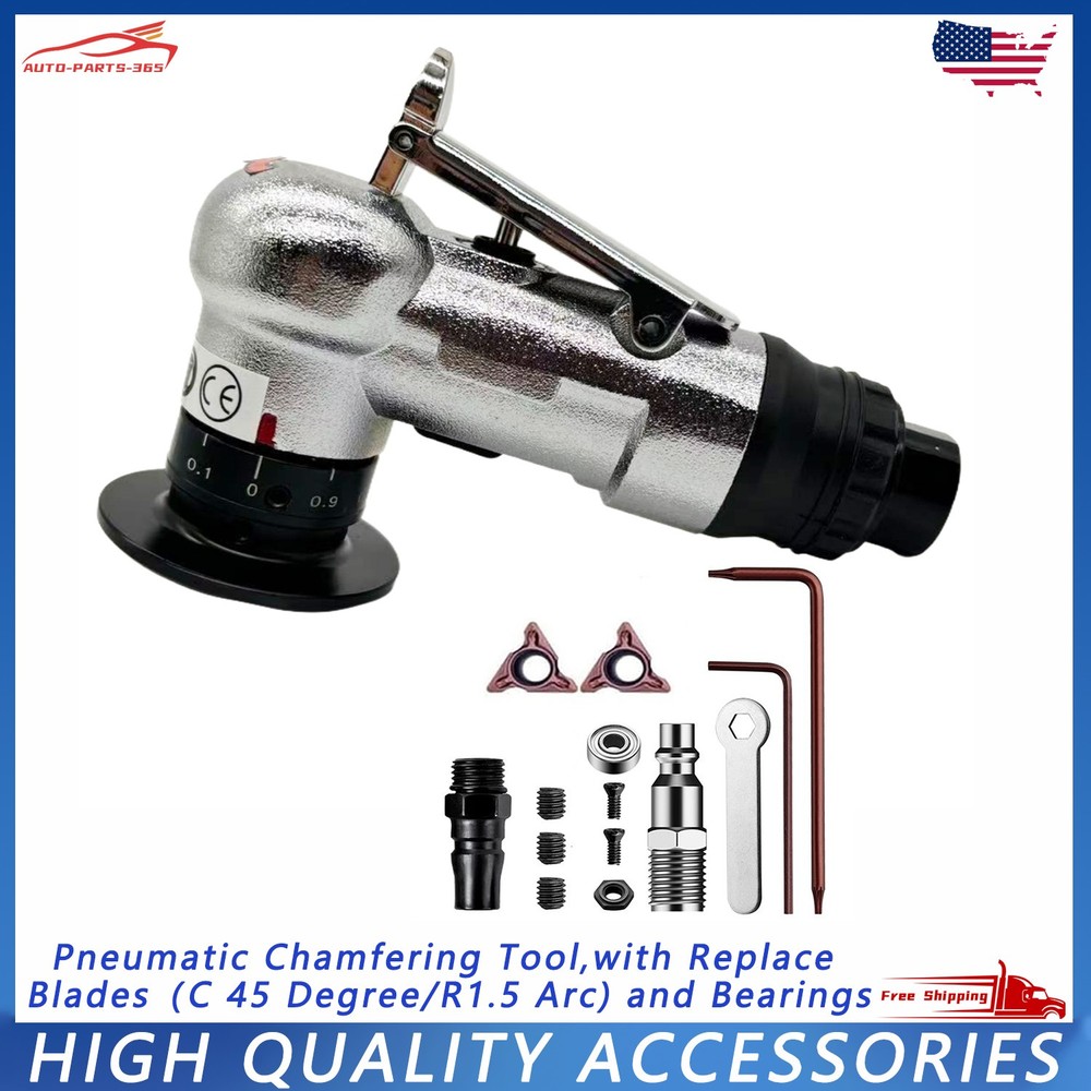 Air Chamfering Tool Replaceable 45° & R1.5 Arc Blades with Bearings