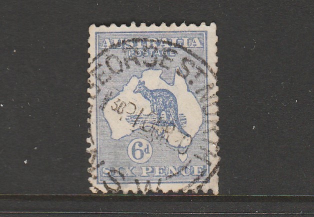 1915 THIRD WMK 6d BLUE KANGAROO "MULTIPLE" ERRORS "DAMAGED "E" PENCE"
