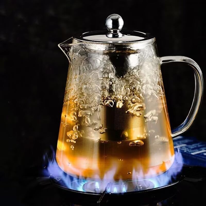Glass Teapot with Removable Infuser, Stovetop Safe Tea Kettle, Tea Diffuser US