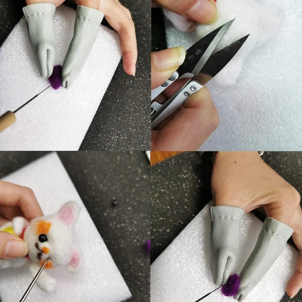 Needle Felting Kit Wool Pocked Triangular DIY Yarn 70PCS Needlework Tools Kits