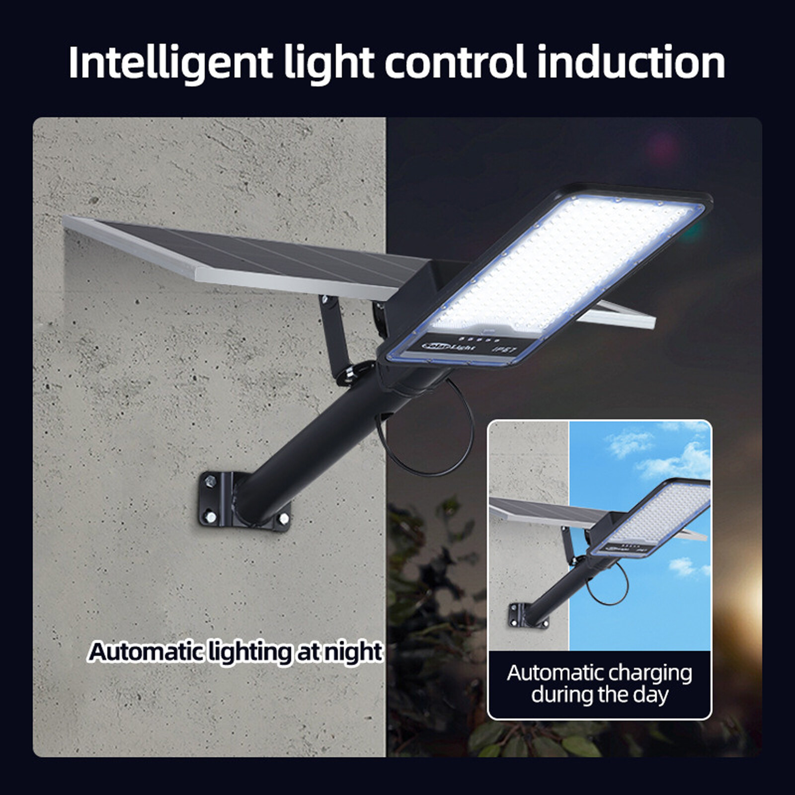Commercial Solar Street Lights Outdoor Dusk to Dawn Solar High Bright Aluminum