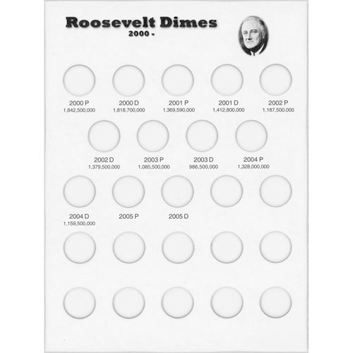 Roosevelt Dime Coin Folder # 2 1977-2005