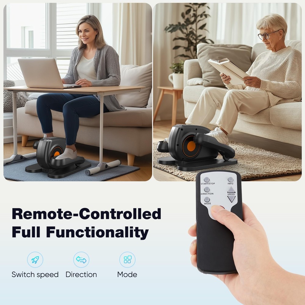 Sweetcrispy Compact Under-Desk Elliptical – Quiet Mini Pedal Exerciser wit