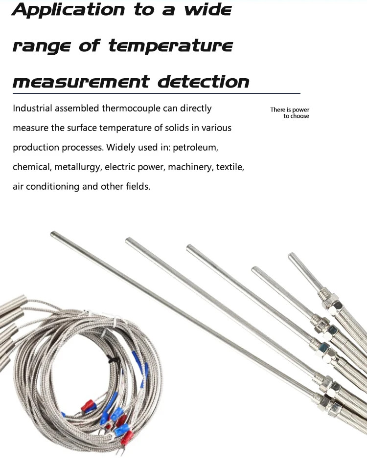 Thermocouple Temperature Sensor Compression Spring Probe M8 1m 2m 3m 5m Type K J
