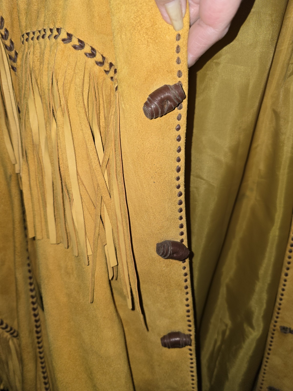 2xl Handmade Vintage Native Deerskin Fringed Jacket