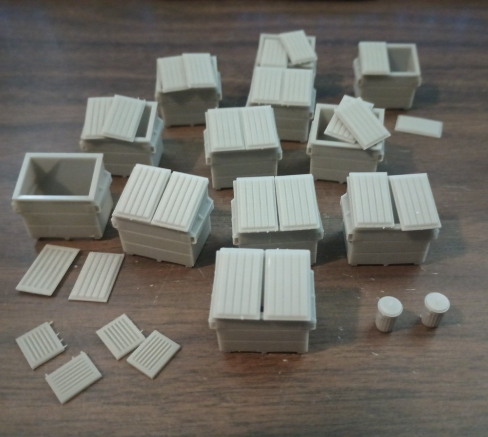 HO Scale Dumpsters 12pcs