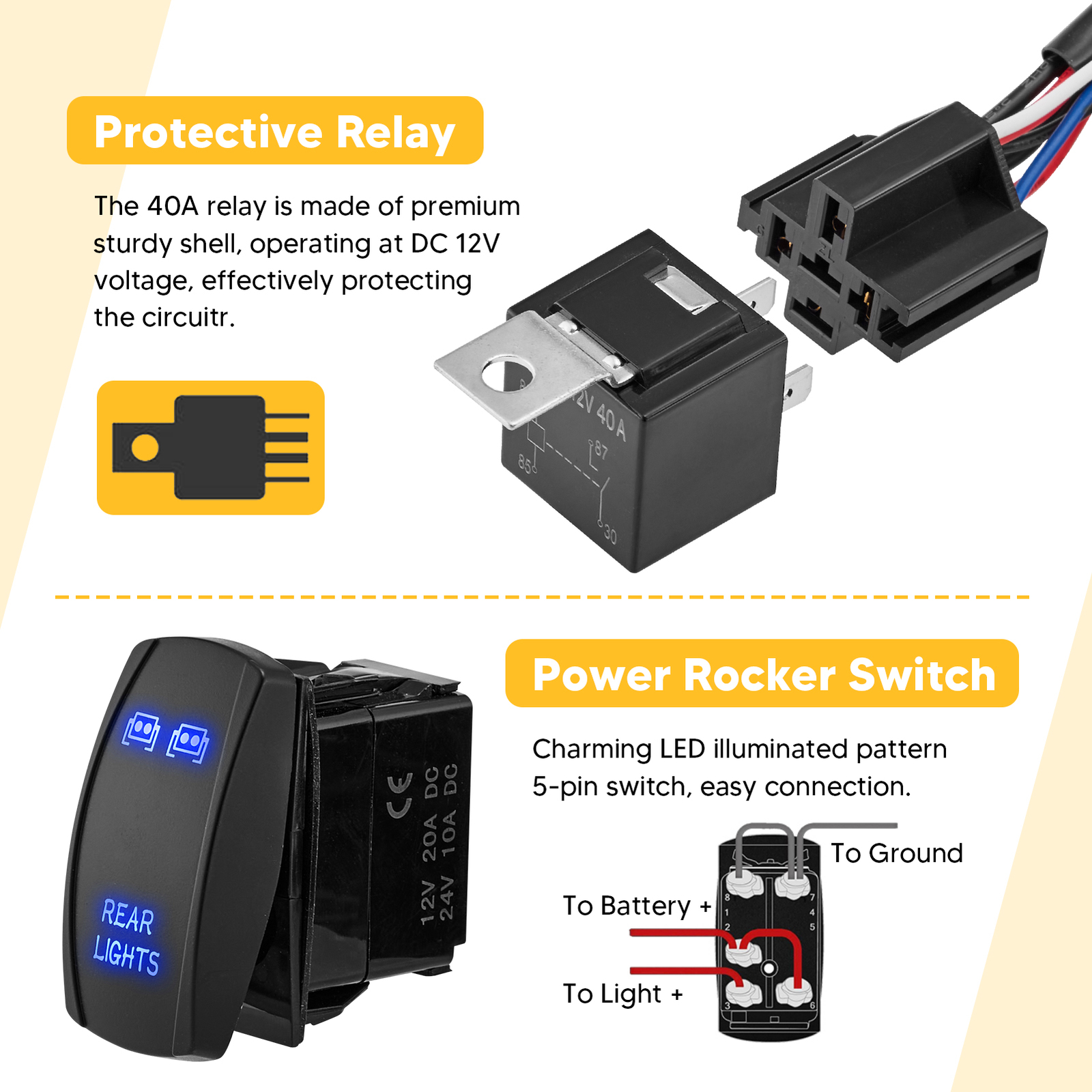 For Can-Am Commander Maverick X3 Defender Rear Light Rocker Switch Wire Harness