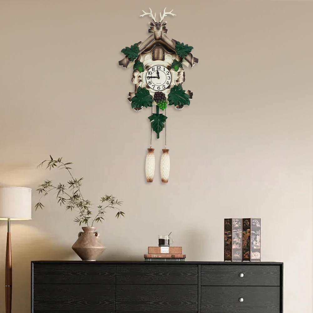 White Wall-mounted Clock Battery Powered Wall Clock Antler Shape Retrol Clock
