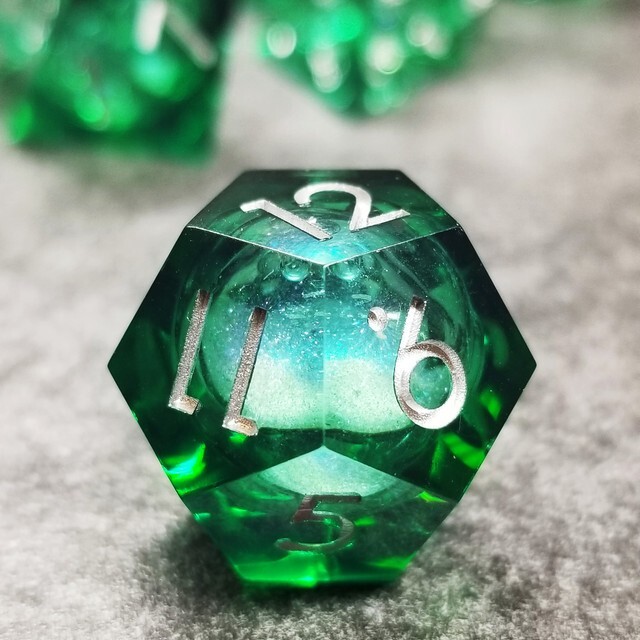 Sage's Forest Souls Liquid Core Sharp Edge Resin Dice Set