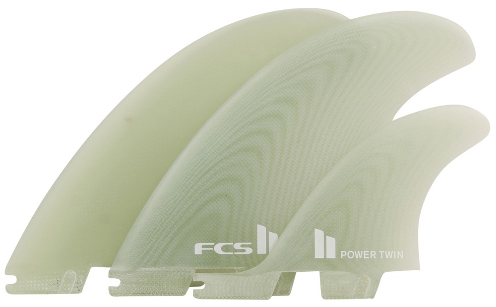 FCS II Power Twin Fin Set Plus Stabilizer - Clear - New
