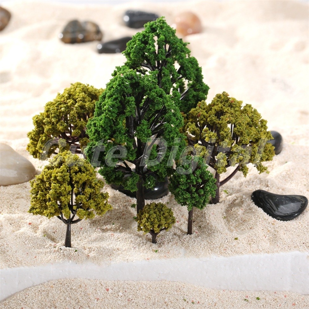 40pcs Mixed Scale Model Trees Train Railway Architecture Diorama Scenery Layout