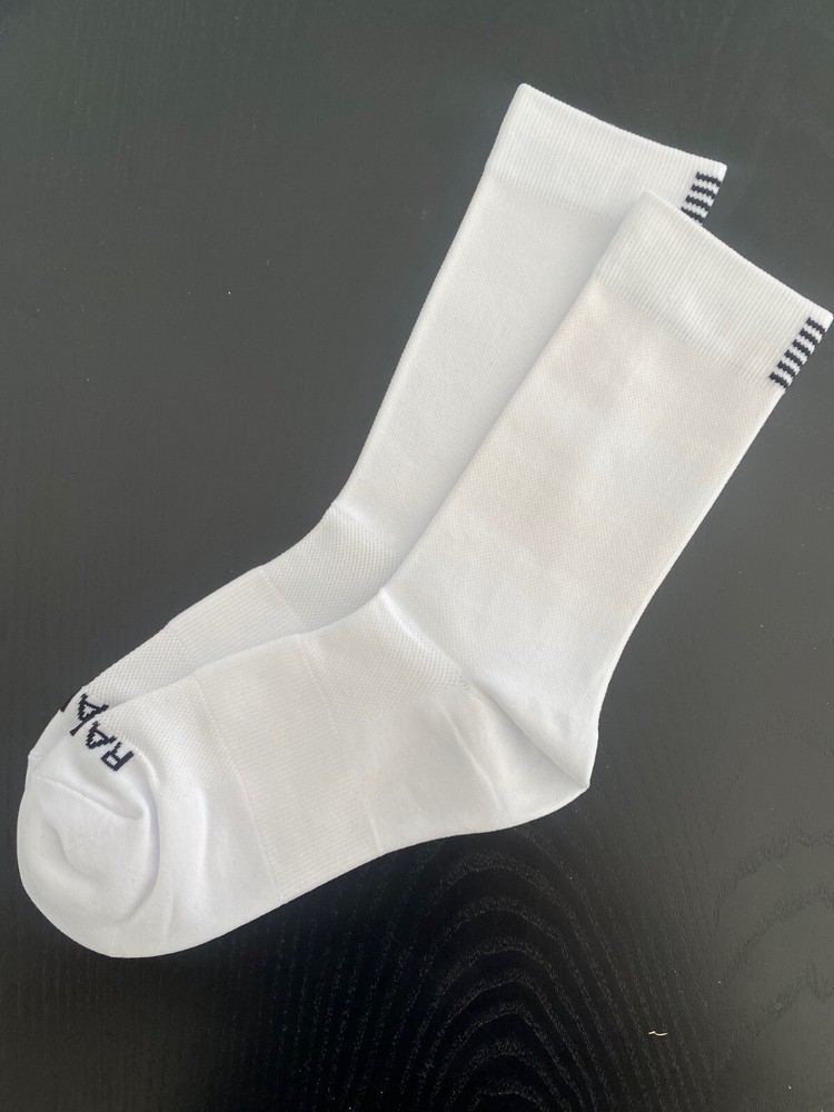 aero cycling socks high cuff - white