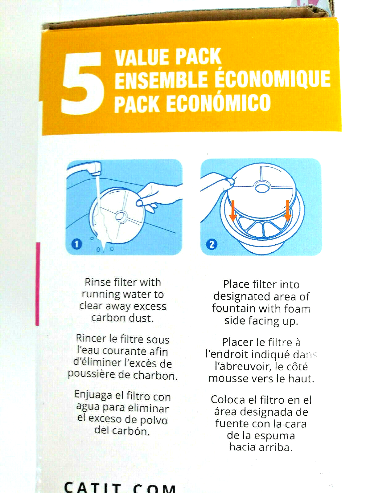 Catit Senses Flower Fountain Triple Action Drinking Water Filters Value 5 Pack