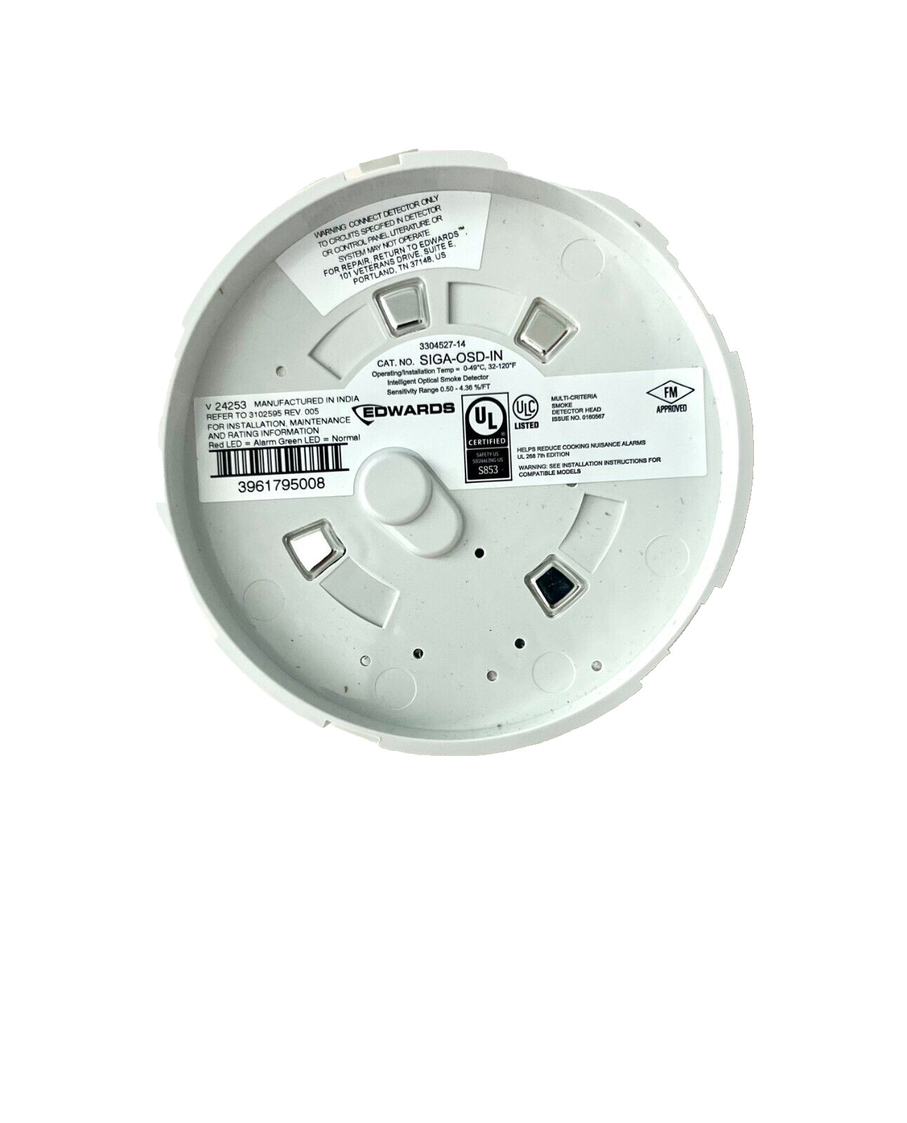 Edwards SIGA-OSD Intelligent Optical Smoke Detector. Same Day Free Shipping