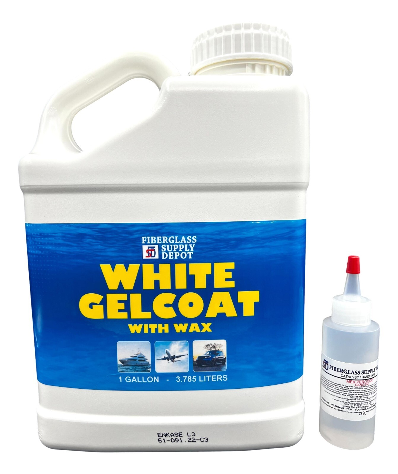 White Gelcoat with Wax (Gallon) with 2 oz of MEKP Hardener