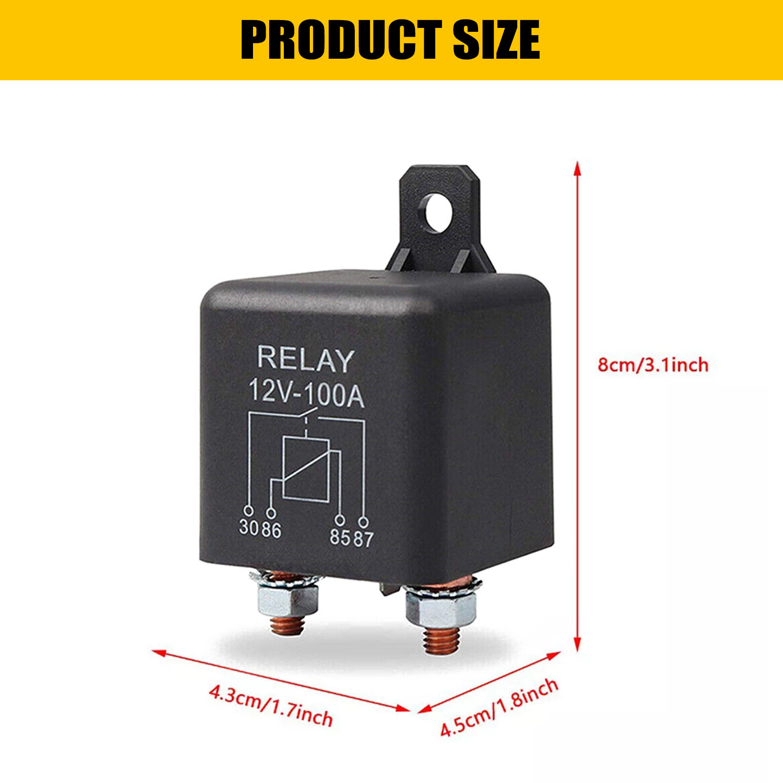 New 12V、DC 100 Amp 4 Pin Split Charge Continuous Duty SPST Relay For Car Starter