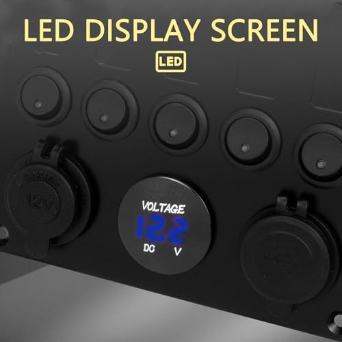 DC 12V 24V Battery Voltmeter, LED Digital Display Voltmeter Gauge, 1 PC Blue
