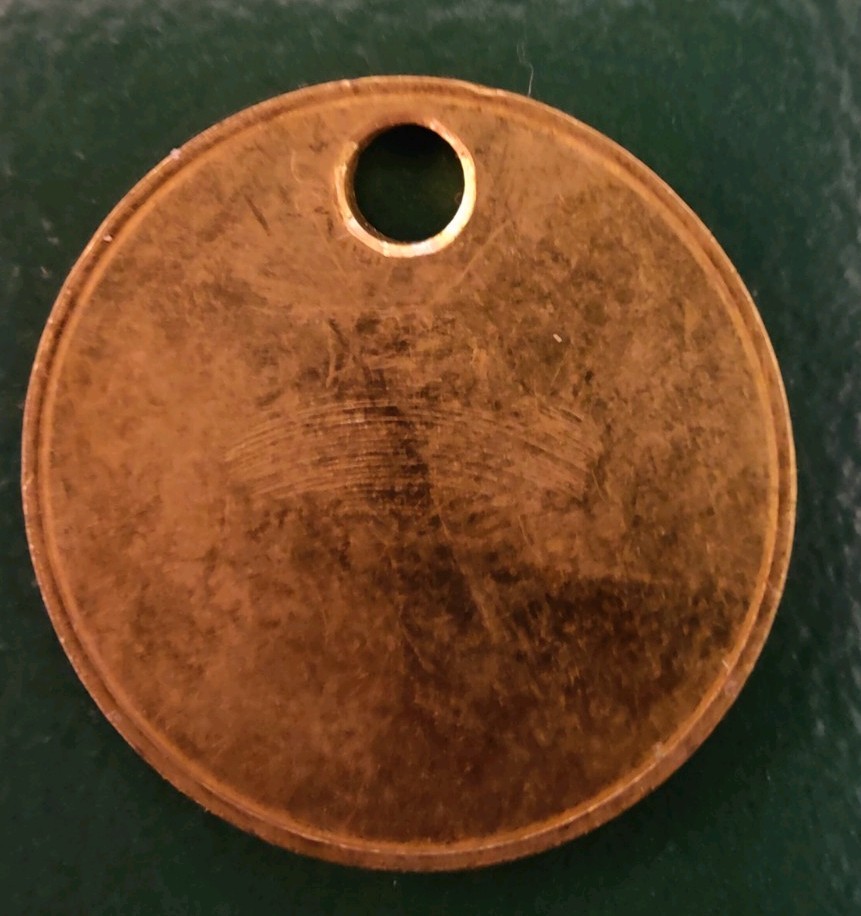 Woolley Colliery Pit Check Tally Token marked Woolley Colliery 2129