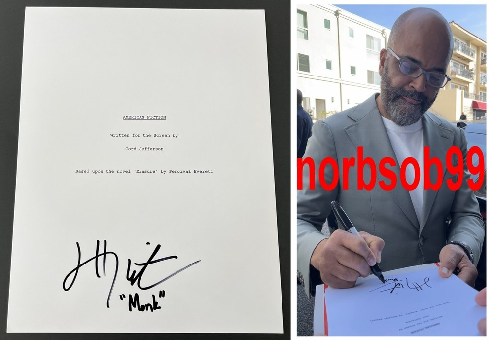 JEFFREY WRIGHT "MONK" SIGNED AMERICAN FICTION SCRIPT w/EXACT PROOF & BECKETT COA