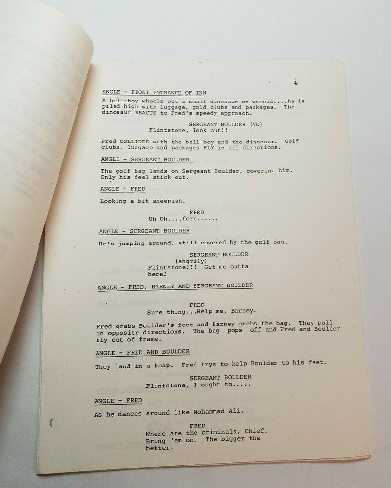THE FLINTSTONE COMEDY SHOW / 1980 TV Script, The Bedrock Cops: "Roller Robber"