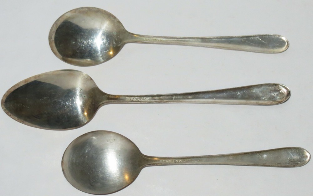 Three Vintage H&T Silverplate Spoons
