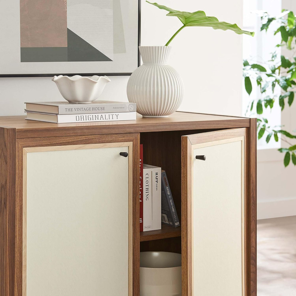 Capri 33" Walnut Sideboard - Mid-Century Modern Storage Cabinet