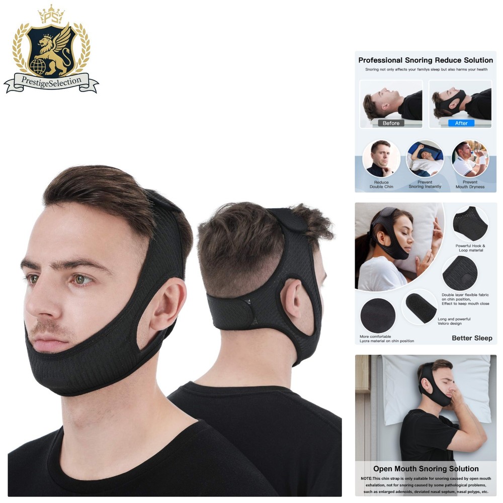 Comfortable Anti Snore Chin Strap - Washable, Adjustable Snoring Solution