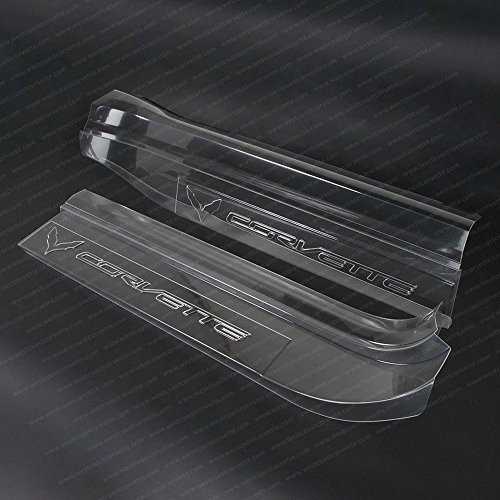 Corvette Clear Door Sill Protectors : C7 Clear w/ Embossed Corvette Script