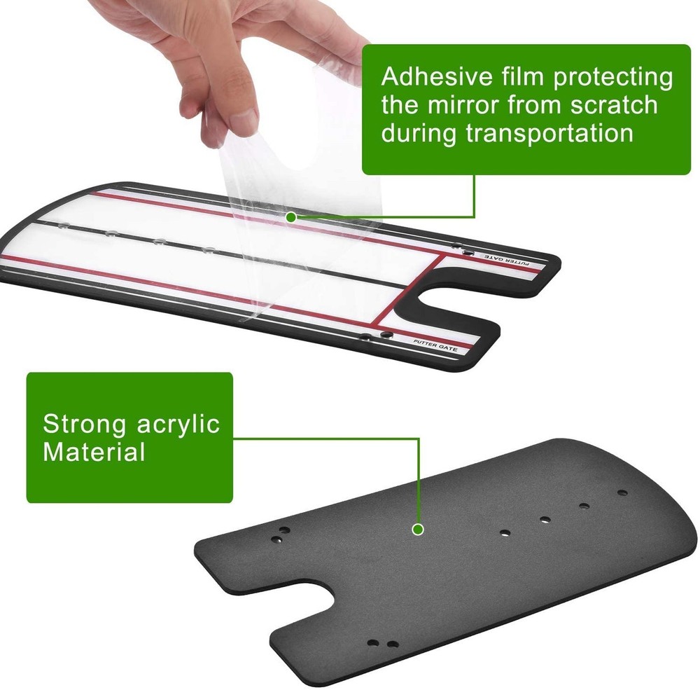 HH-GOLF Golf Putting Alignment Mirror, Portable Putting Training Aid, Improve...
