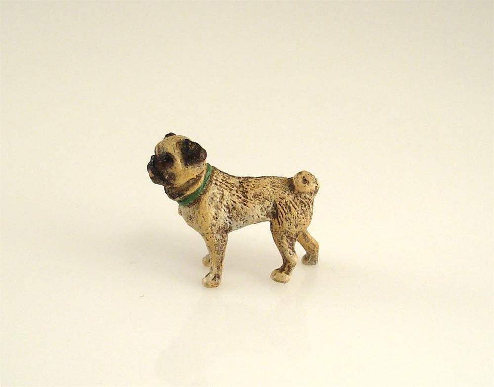 Franz Bergmann Vienna Austria Tiny Standing PUG Bully Dog Cold Painted Bronze