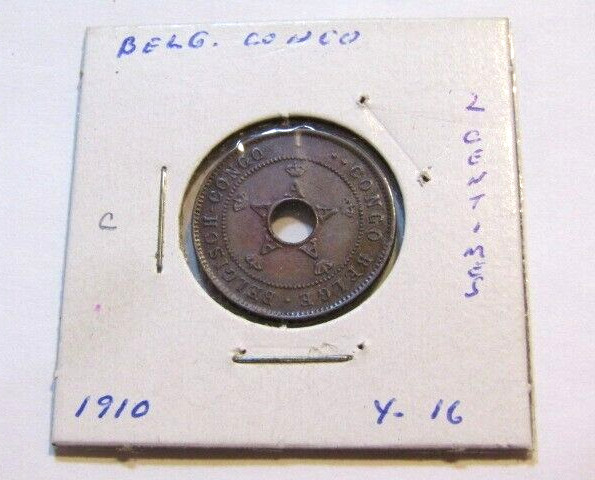 Belgium Congo 1910 2 Centimes Coin