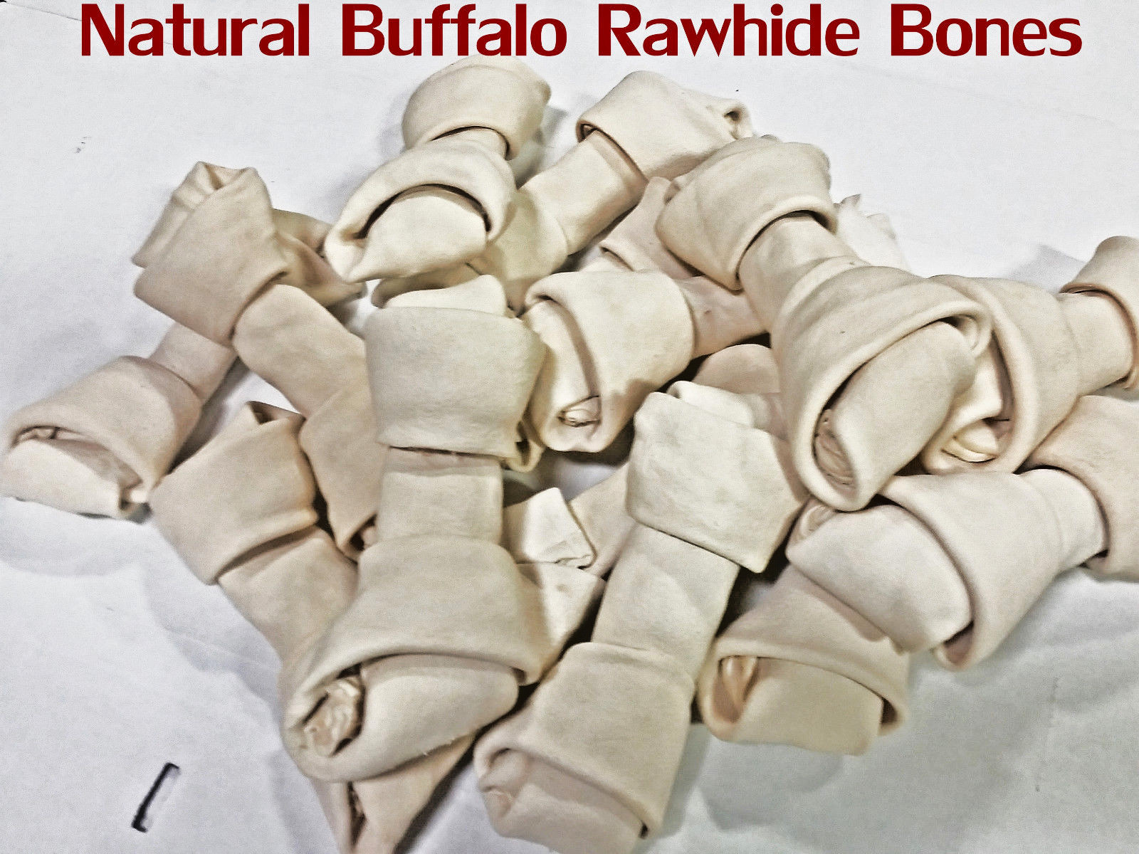 American Buffalo Rawhide 6-7" Bones  | 8 Lbs Bulk | 100% Natural Dog Chews