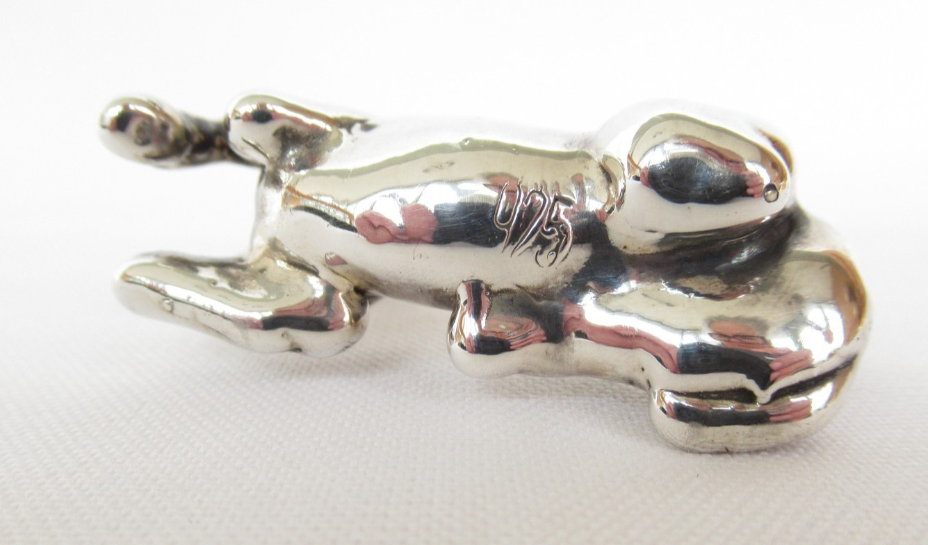 Vintage Miniature Sterling Silver Lying Down Horse Pony Animal Figurine