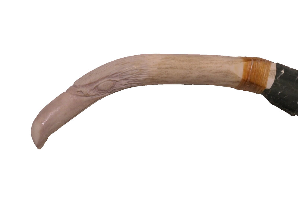 Obsidian Eagle Bone Handle Knife