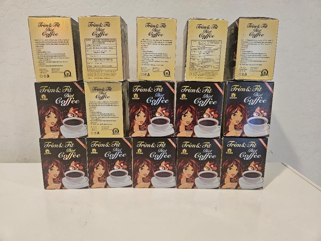 Trim $ Fit Diet Coffee, Appetite Suppressant Coffee - Instant Blended 12 Sachets