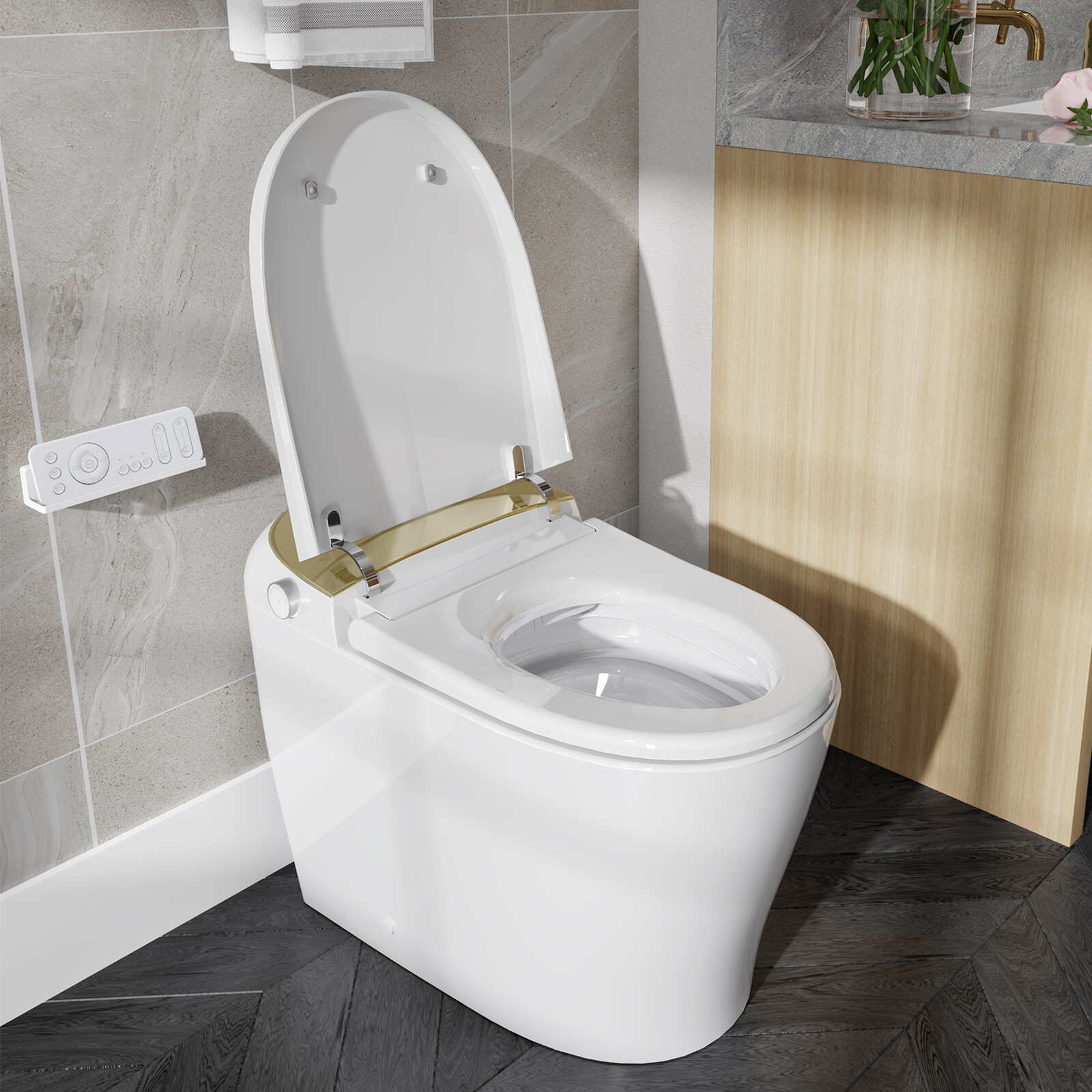HOROW Smart Bidet Toilet One Piece Toilet with Auto Flush LED Display Dryer