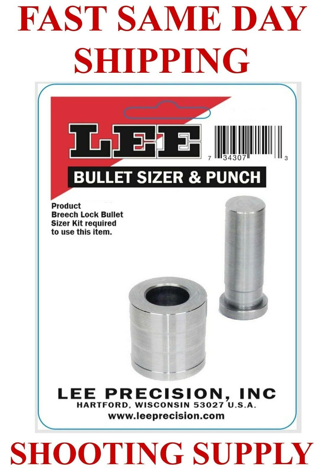 LEE PRECISION BULLET SIZER and PUNCH FAST SAME DAY SHIPPING