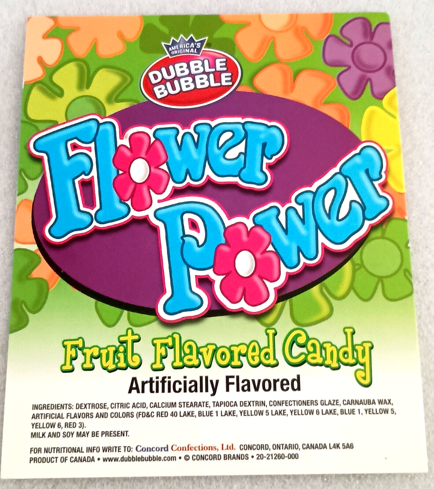 Dubble Bubble Flower Power Candy Vending Machine Display Card 2000s NOS NEW