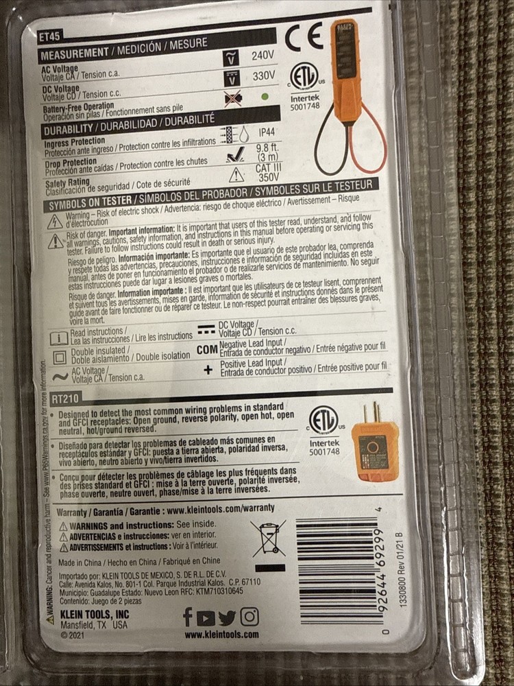 Kline tools , Electrical Test Kit