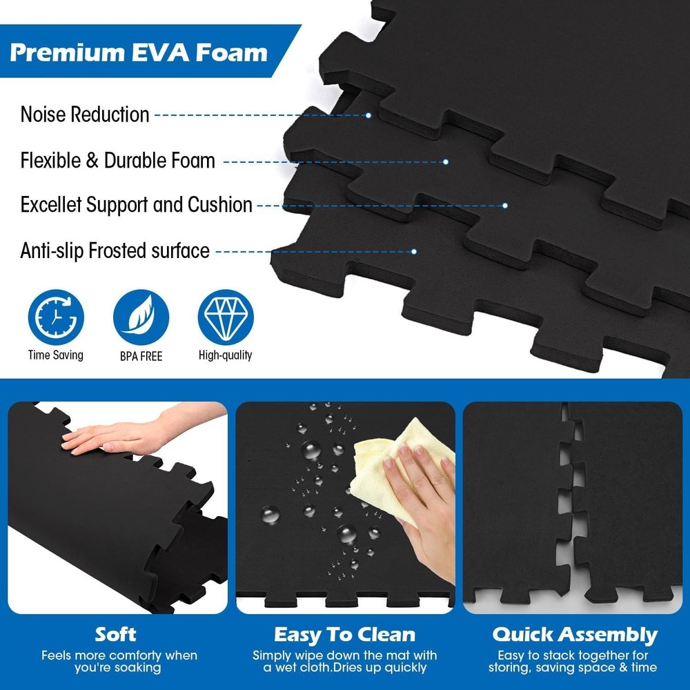 - Extra-Thick Interlocking Hot Tub Protective Pad Spa Pool Foam Insulation Ma...